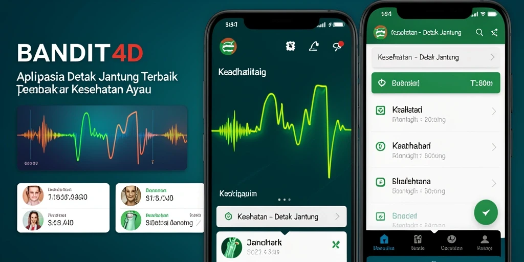 Screenshot utama BANDIT4D menampilkan antarmuka pemantauan detak jantung yang informatif.