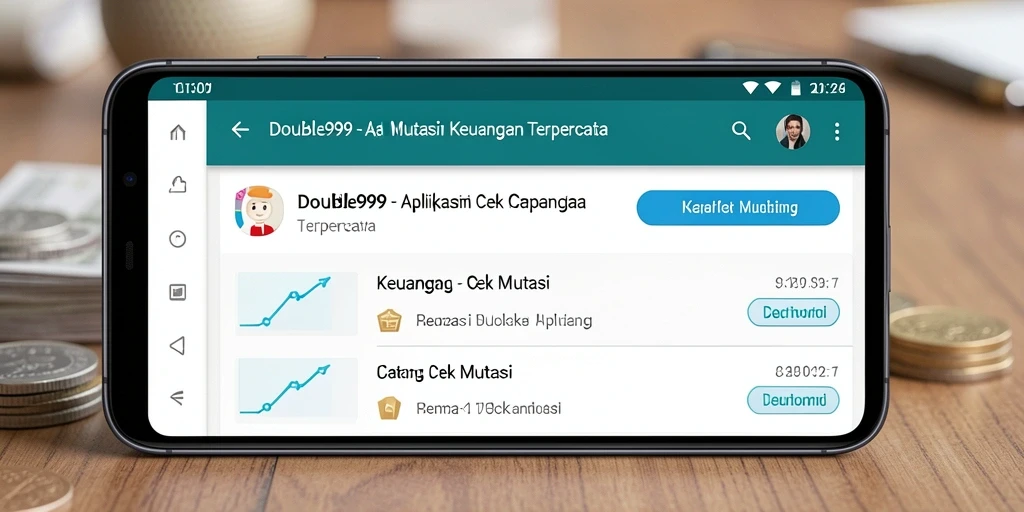 Antarmuka aplikasi <strong>DOUBLE999</strong> yang menampilkan mutasi keuangan dengan jelas.
