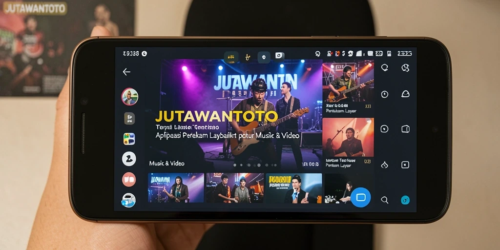 Screenshot antarmuka JUTAWANTOTO dengan fitur perekaman layar yang lengkap.