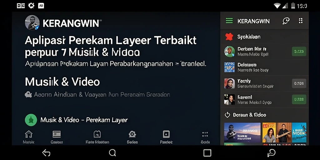 Antarmuka aplikasi KERANGWIN dengan fitur perekam layar yang intuitif.