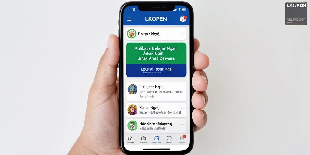 Antarmuka LKOPEN memudahkan belajar mengaji secara interaktif.