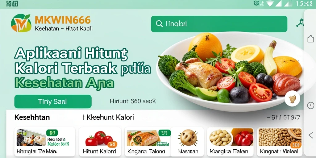 Tampilan antarmuka MKWIN666 yang sederhana dan informatif untuk menghitung kalori.