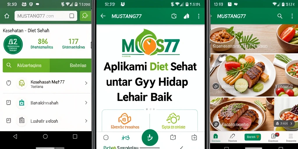 Antarmuka MUSTANG77 menunjukkan fitur pelacakan diet yang interaktif.