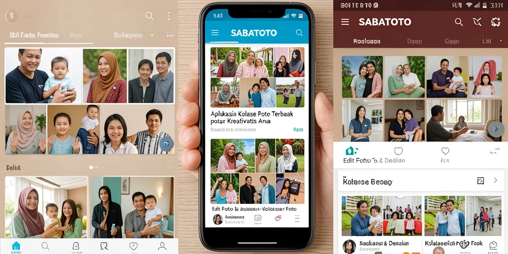 Tampilan antarmuka SABATOTO yang intuitif untuk kolase foto.