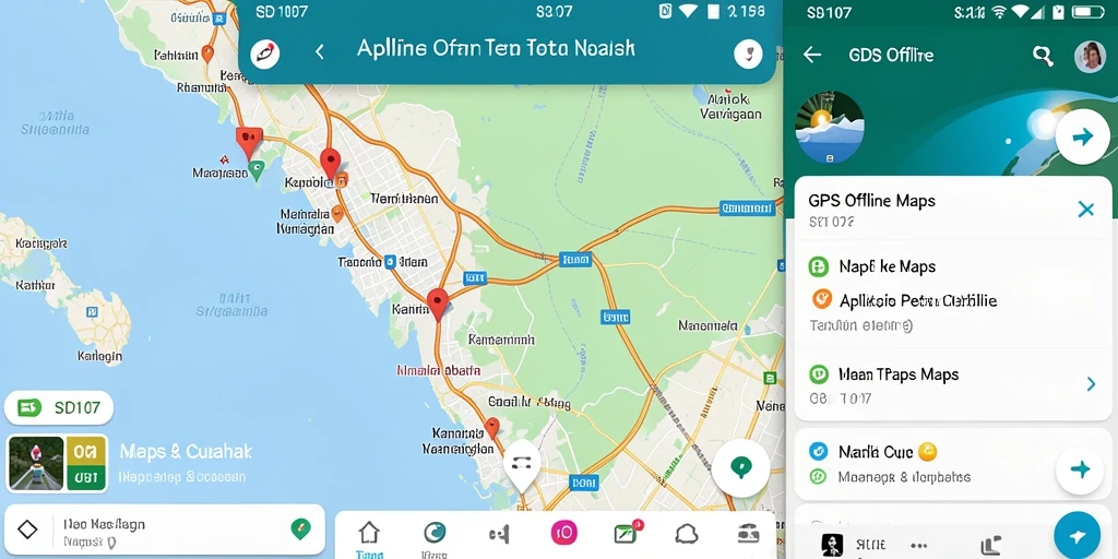 Tampilan antarmuka SD107 yang sederhana dan fungsional untuk navigasi.