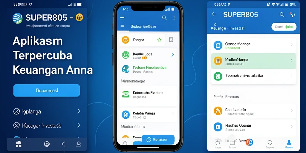 Tampilan antarmuka aplikasi SUPER805 untuk investasi yang modern dan menarik.